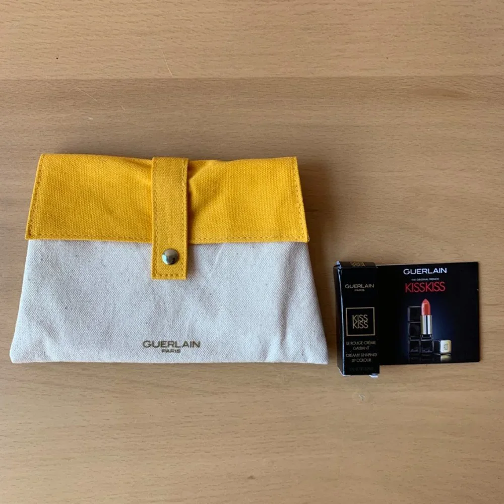 Guerlain Cosmetic Pouch + KissKiss Lipstick Set